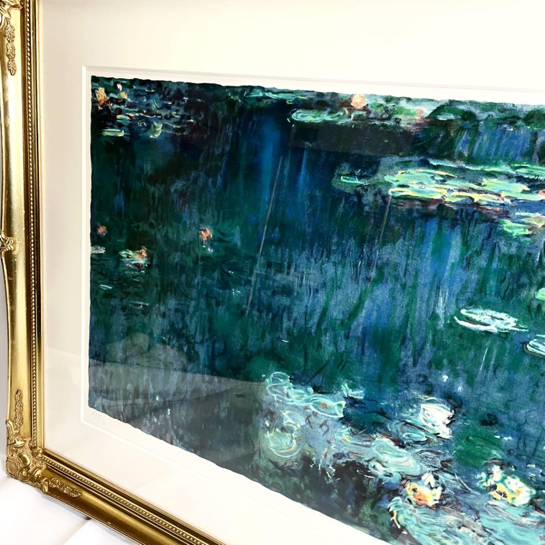 クロード・モネ 睡蓮 緑の反映 リトグラフ 保証書付き 限定 フォーラム榧