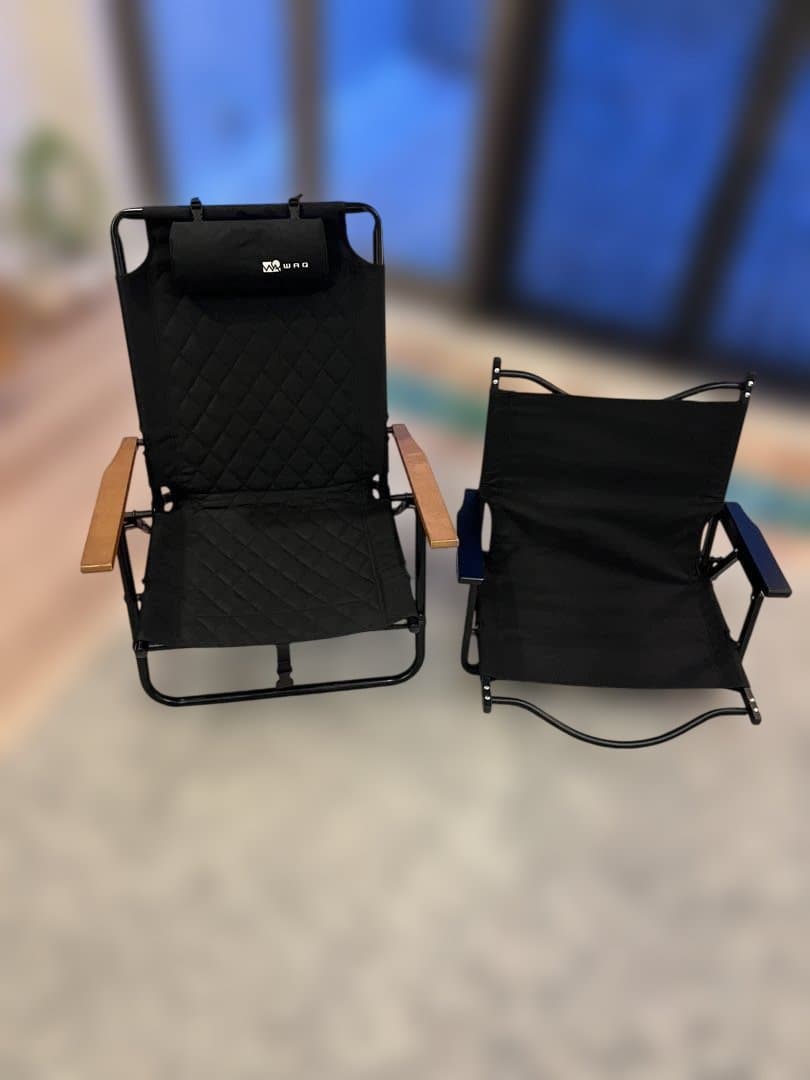 アウトドアチェア お買得2脚 WAQリクライニングとアルペン　スーパーローチェア