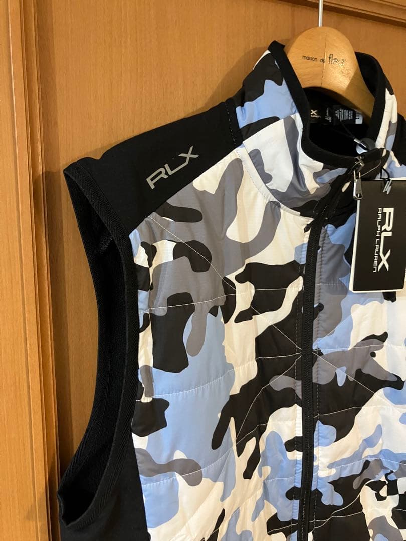 RLX ゴルフ カモ ベスト S M 迷彩 ジップ アップ ラルフローレン