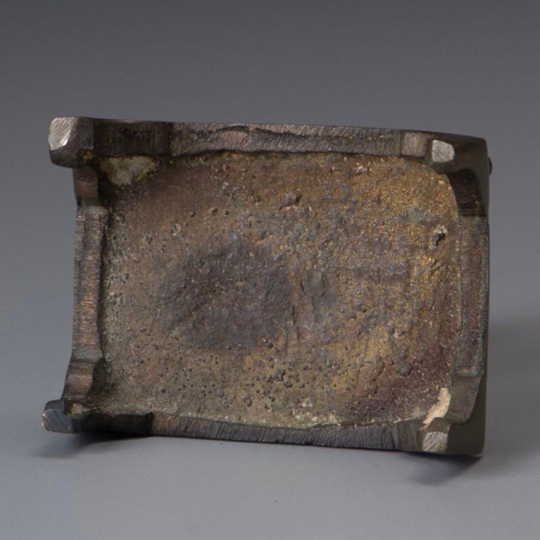 中国　古銅　唐児形　線香立　箱付き　時代物