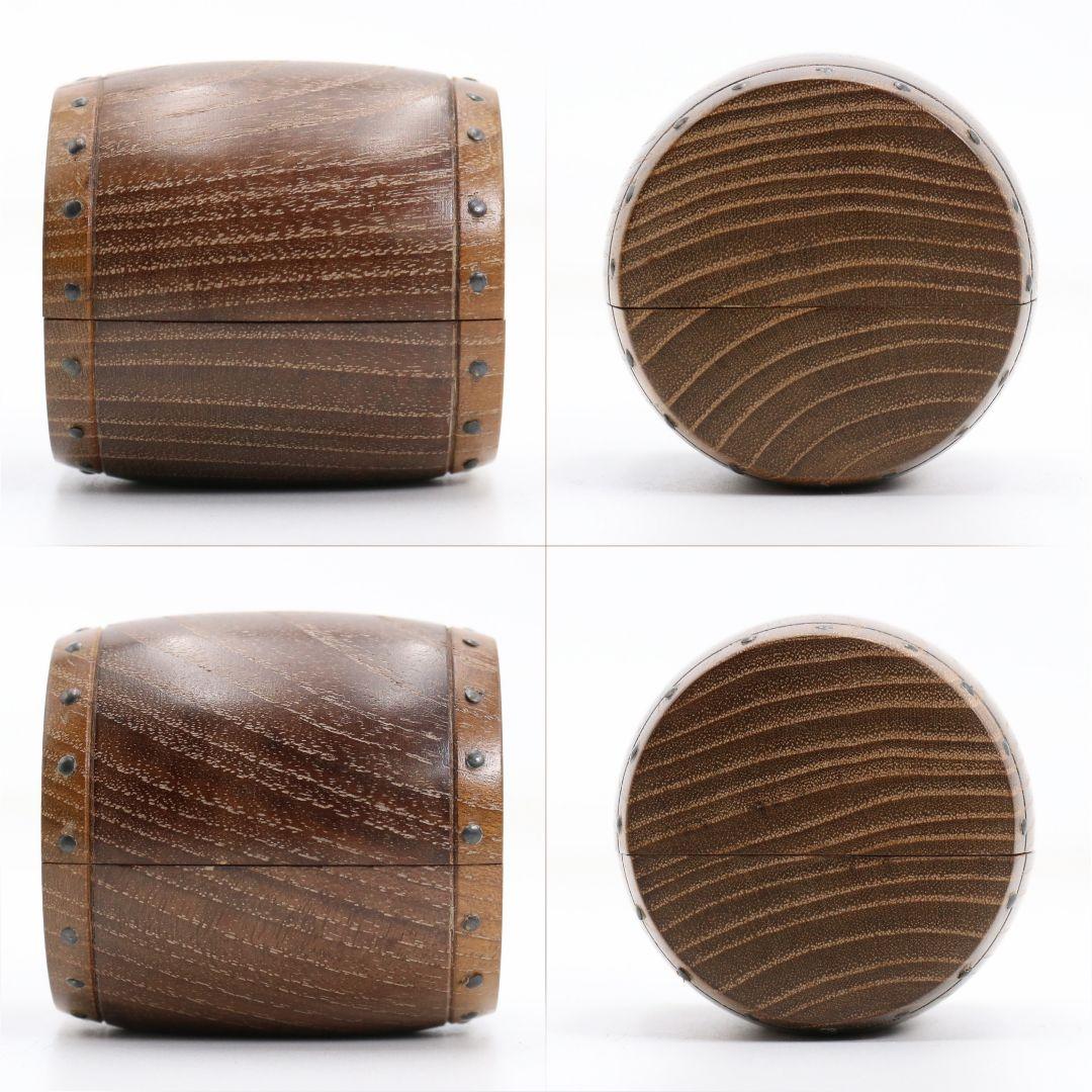 祥桑軒 光寿作 桑太鼓香合 茶道具 共箱共布　C896　N8