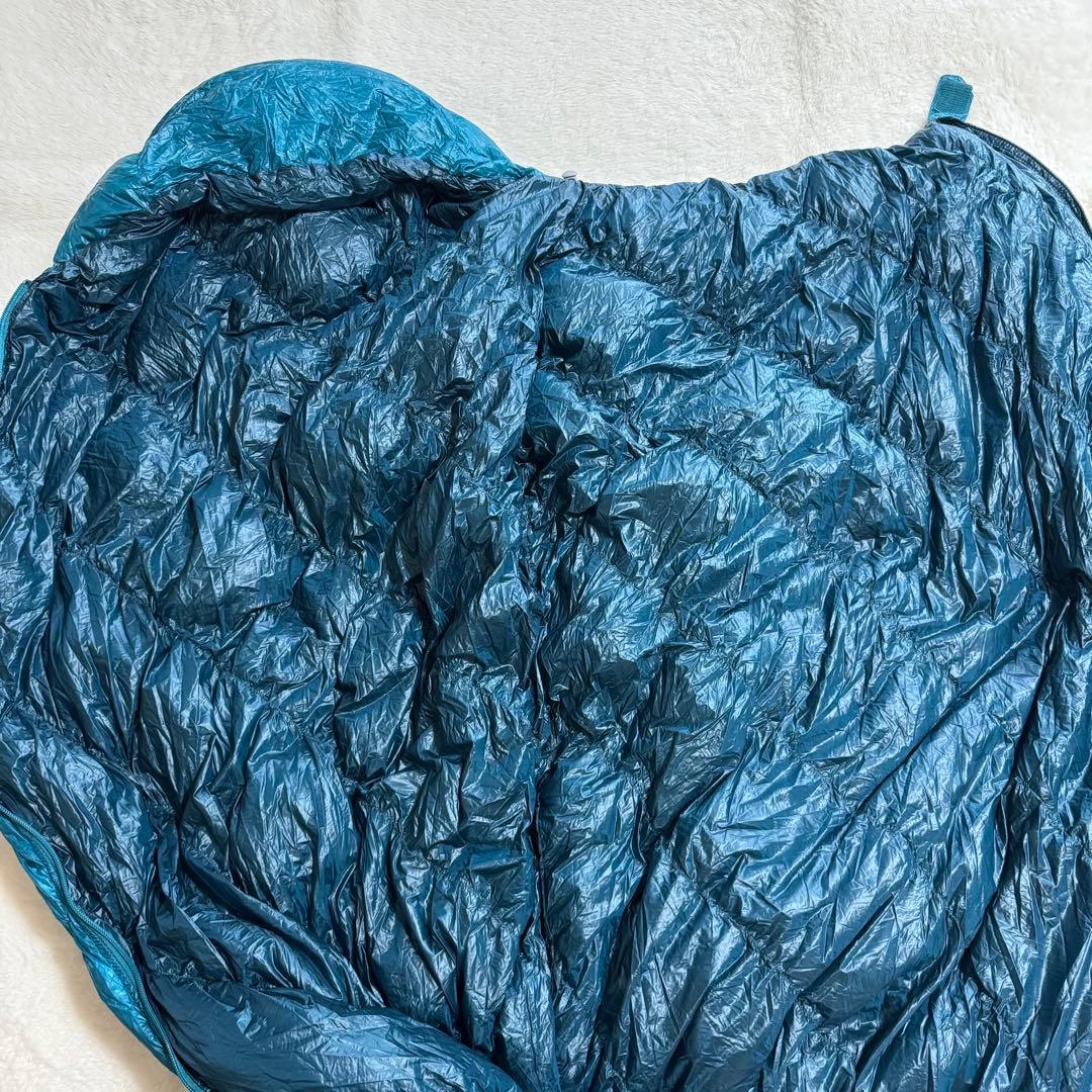 極美品モンベル800FP ダウンハガー800 #3 R/ZIP保管袋付　青緑