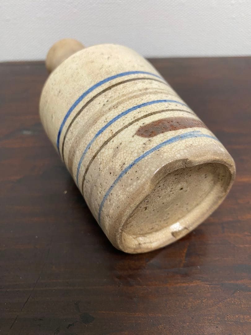 瀬戸輪線文徳利　麦藁