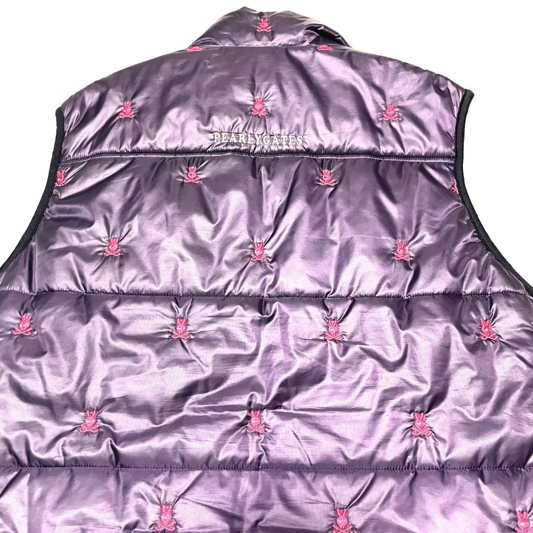 【フォロー割】 美品 パーリーゲイツ 中綿ベスト サイズ5 肉厚 パープル