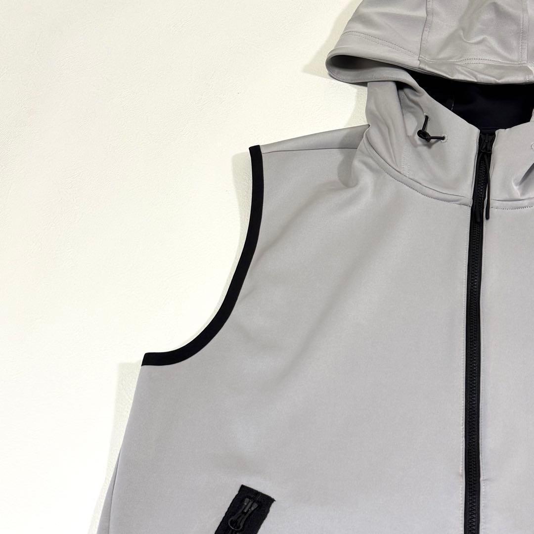 BRIEFING ジップアップ ベスト フード ゴルフ ストレッチ グレー L