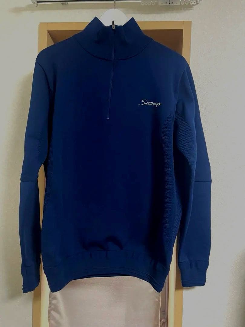 saturdays nyc ハーフジップ　ネイビー