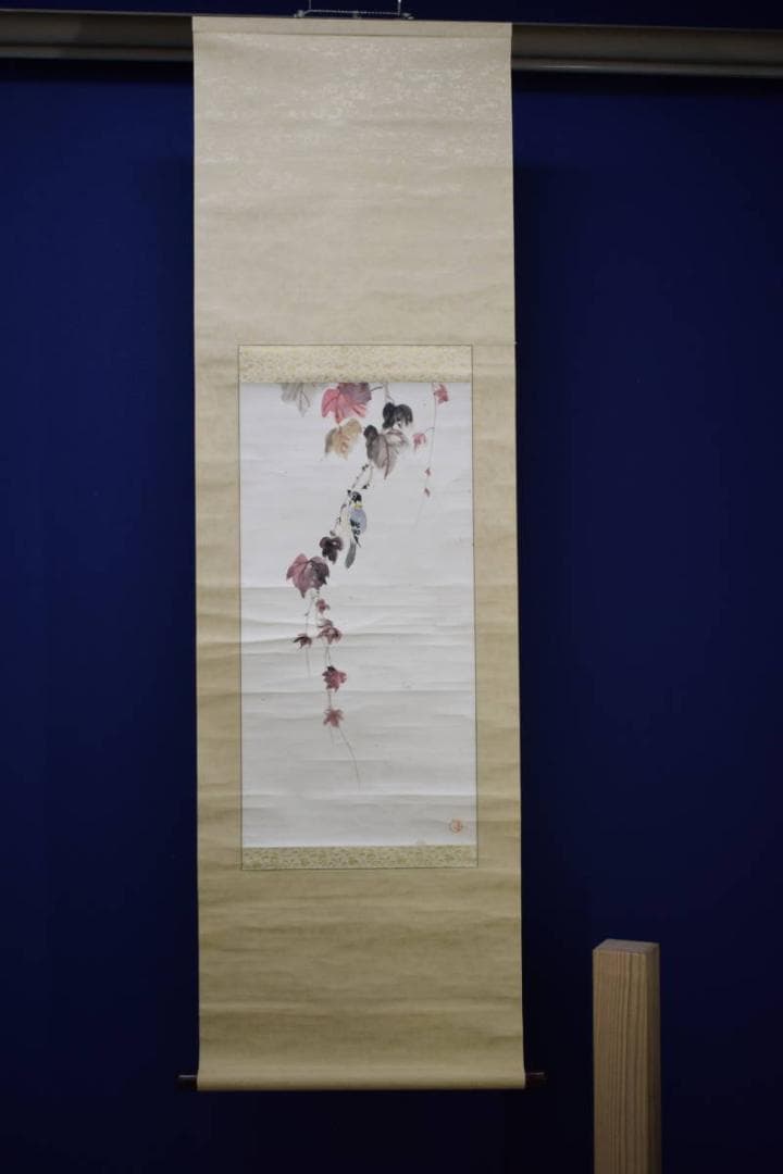 模写/浅井忠/小禽図/布袋屋掛軸HH-901