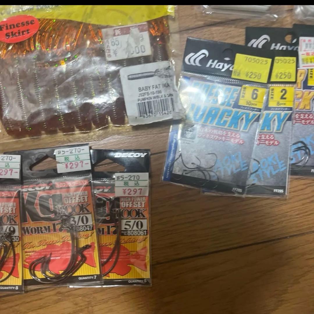 バス釣り引退セット ワーム小物大量 沈み蟲 カバースキャット フリックシェイク