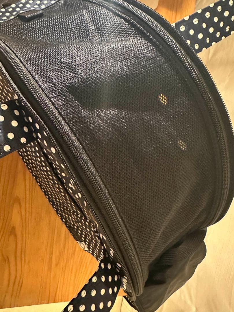 PORTER 犬猫用ドット柄 キャリーバッグ ネイビー