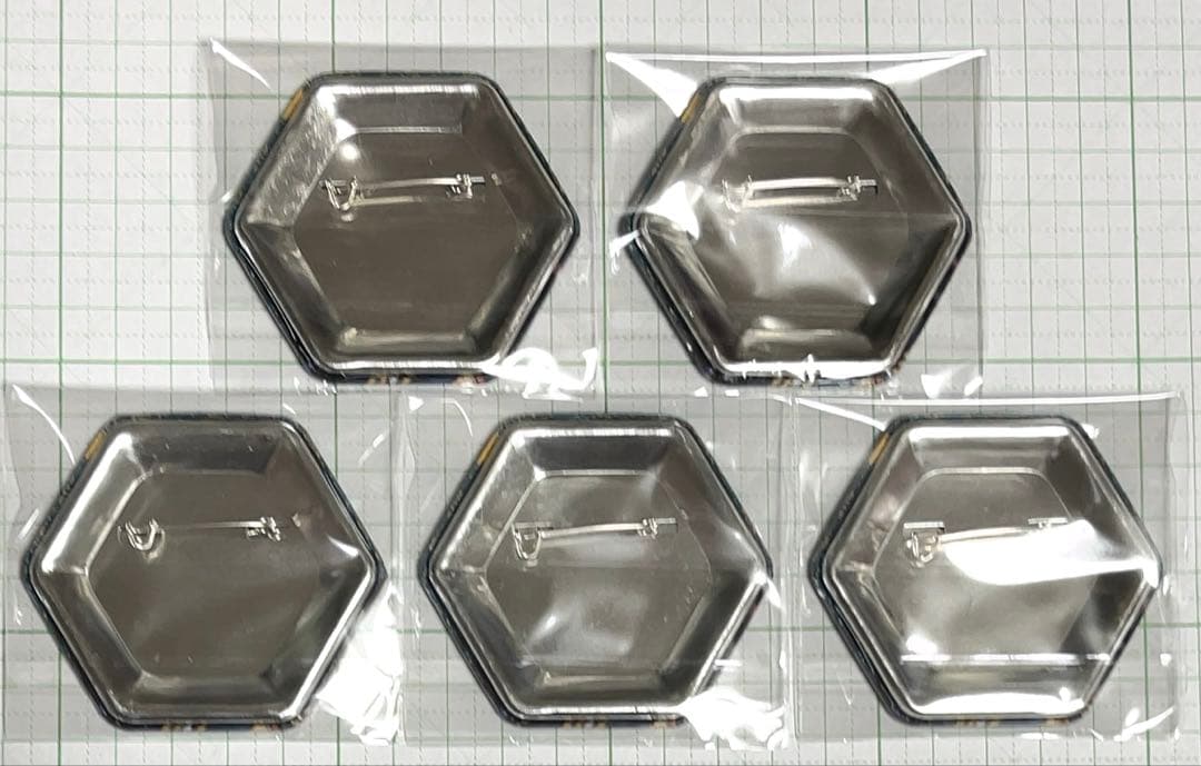銀魂 一番カフェ 六角形 缶バッジ 桂小太郎　5点セット