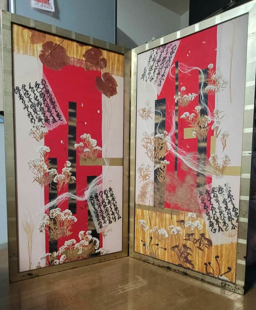 美術工芸 古道具 飾屏風　パーテーション