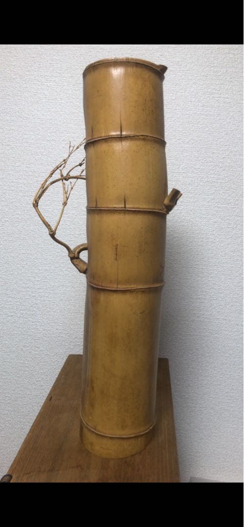 変竹竹花入　表千家流久田家　無適斎(久田宗也十一代)好み　書付　花押