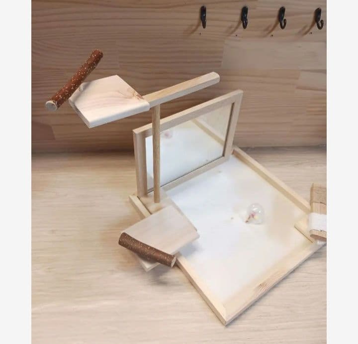 k18⭐バードアスレチック　ミラーボード　バードトイ　止まり木　フォージングトイ