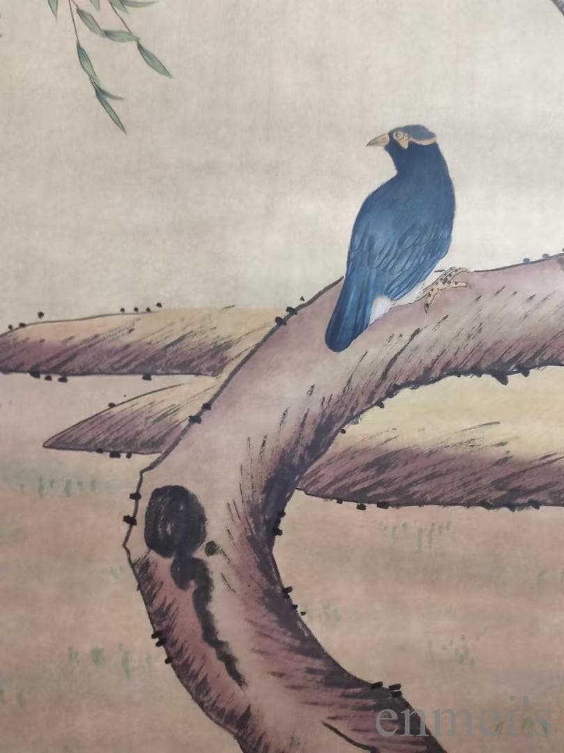 中国古美術.清時代.蔣廷錫款.花鳥図.宣紙.三尺.肉筆.掛け軸.水墨画.旧蔵出