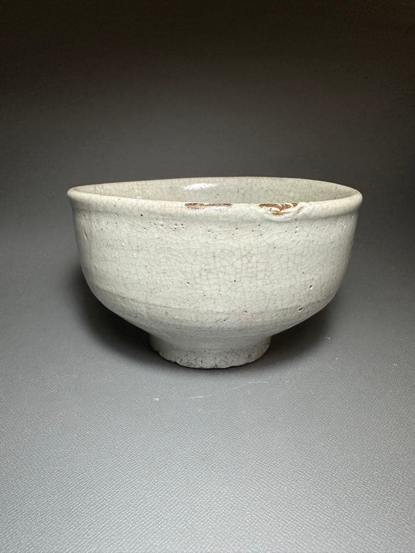 李朝　白磁　茶碗　堅手