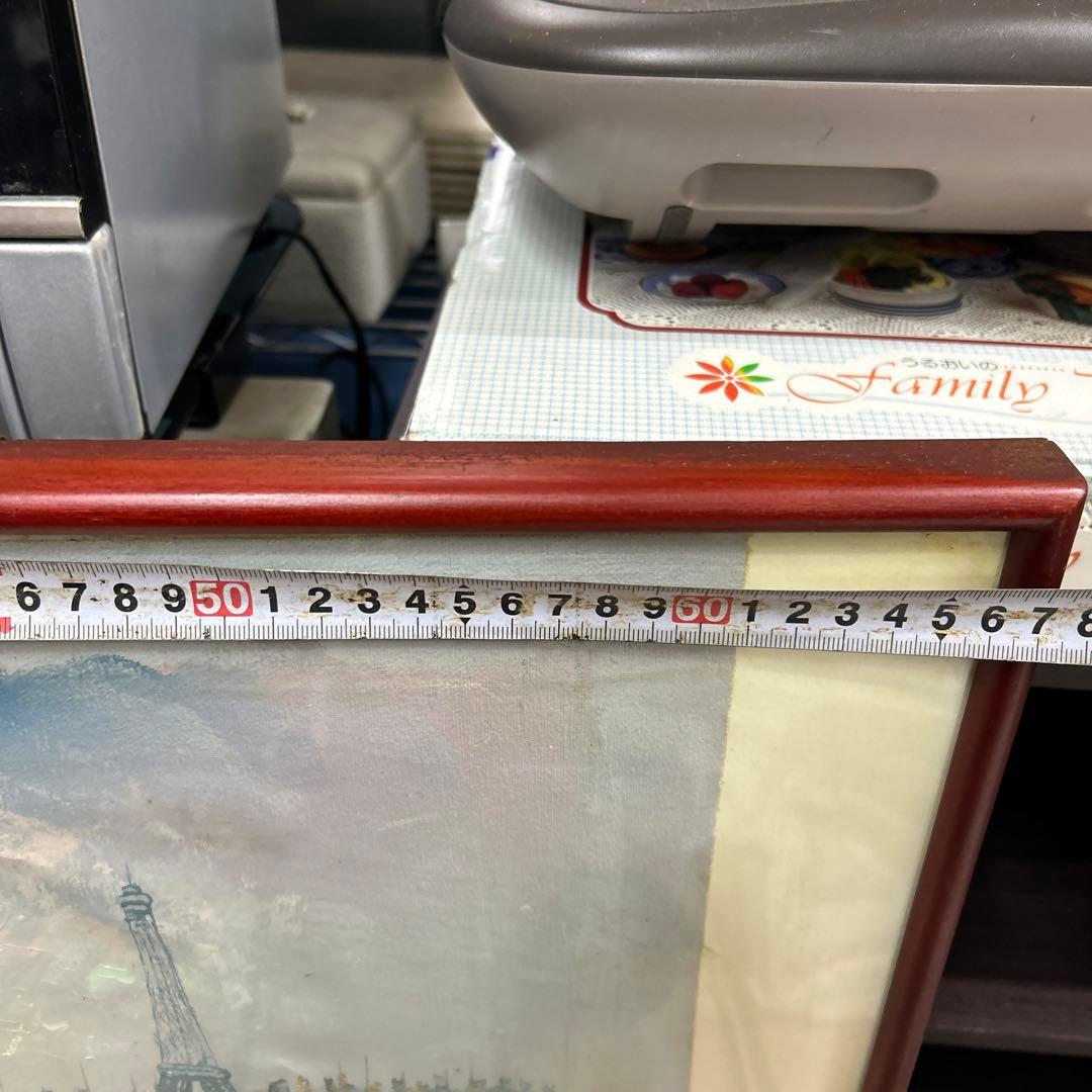 作者不詳 パリの風景 エッフェル塔とノートルダム大聖堂 額付 絵画 インテリア