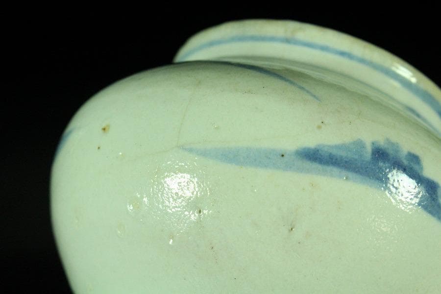 古美術 李朝 染付 壷(K-A636)