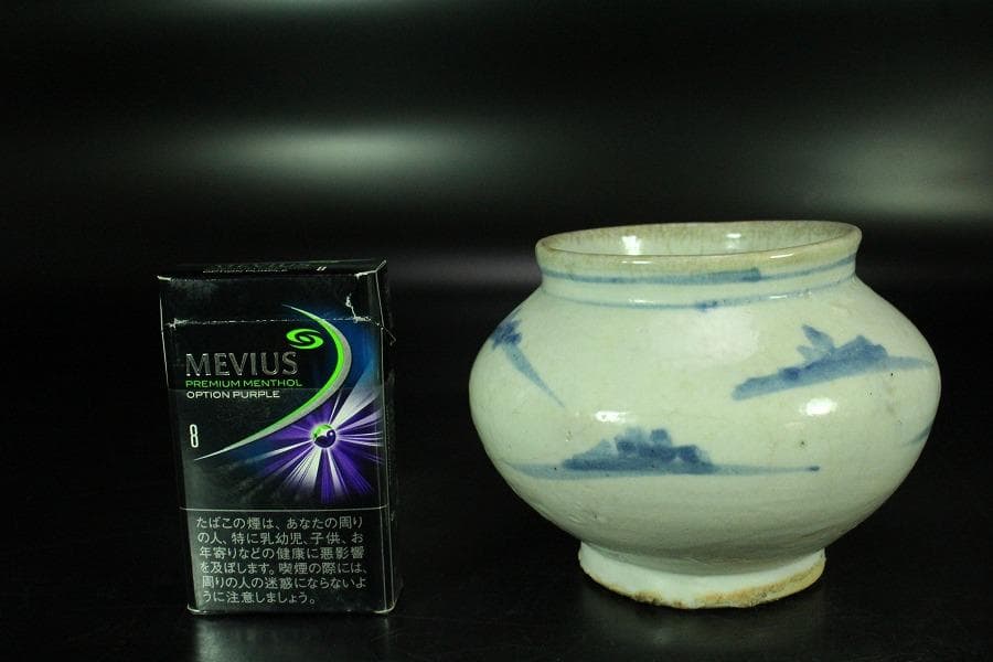 古美術 李朝 染付 壷(K-A636)