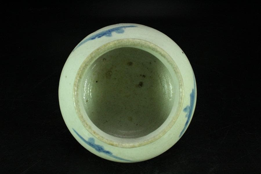 古美術 李朝 染付 壷(K-A636)