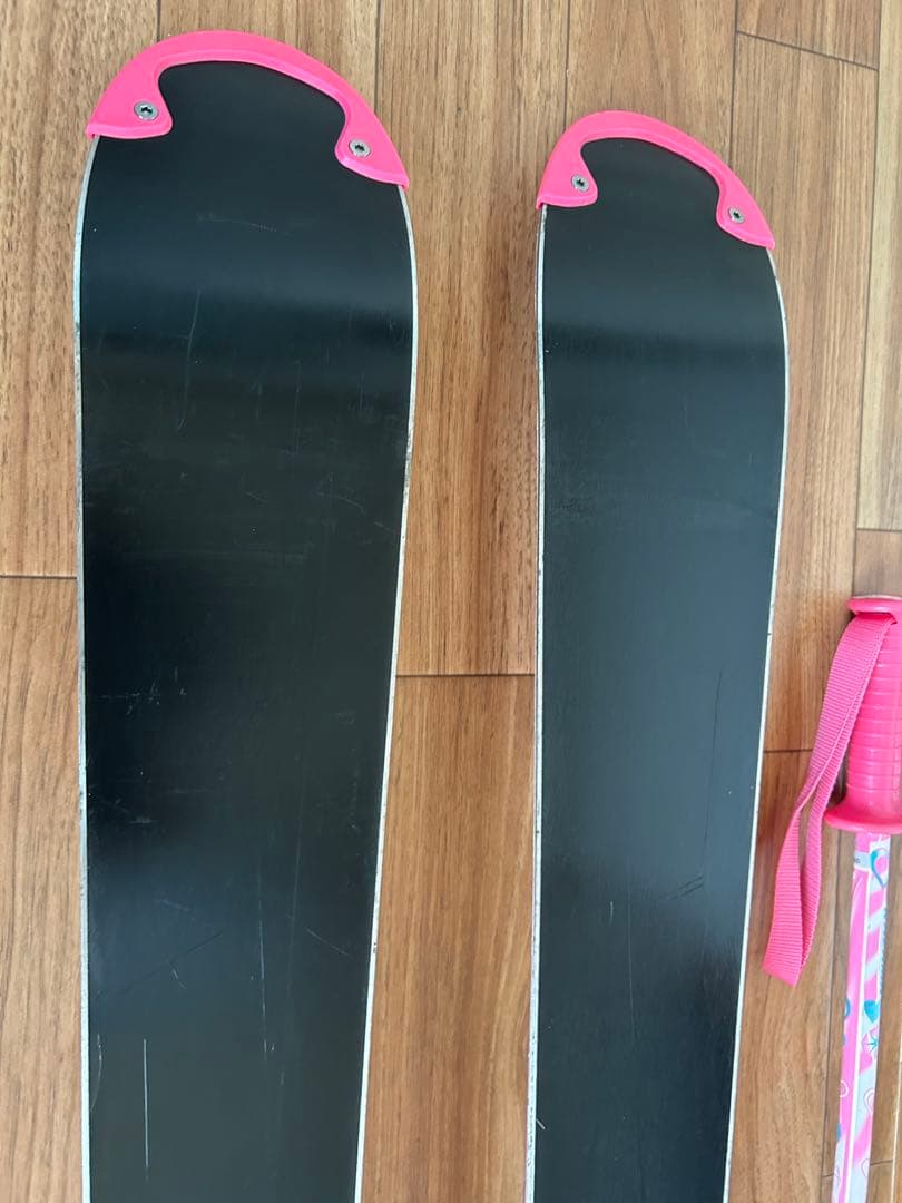 Kazama ジュニア　スキー板 136cm ストック ビンディング付き