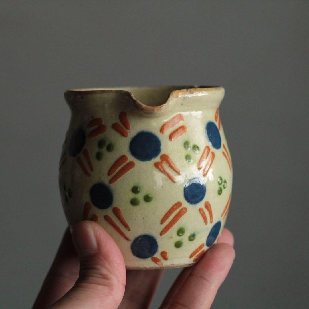 仏蘭西 色絵 酒注 酒器 水注 ピッチャー アンティーク 古道具 ブロカント