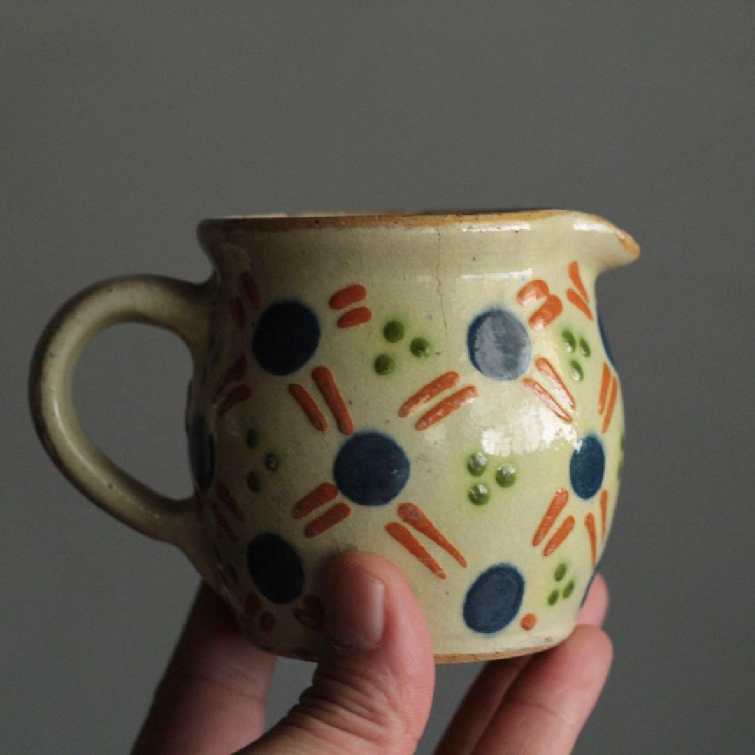 仏蘭西 色絵 酒注 酒器 水注 ピッチャー アンティーク 古道具 ブロカント