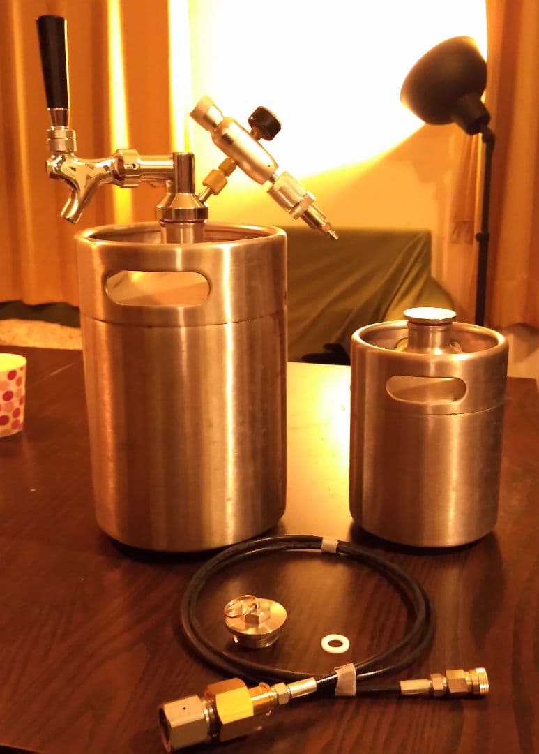 ビールサーバー　ステンレス製ビールケグ（グロウラー）セット