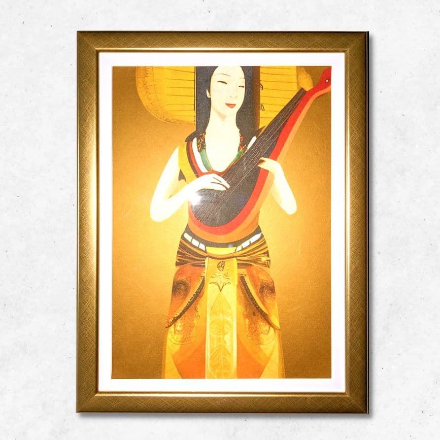 開運！弁財天樣 絵画(トロピカル風) 芸術・芸能・金運アップ！ A4壁掛け額入り