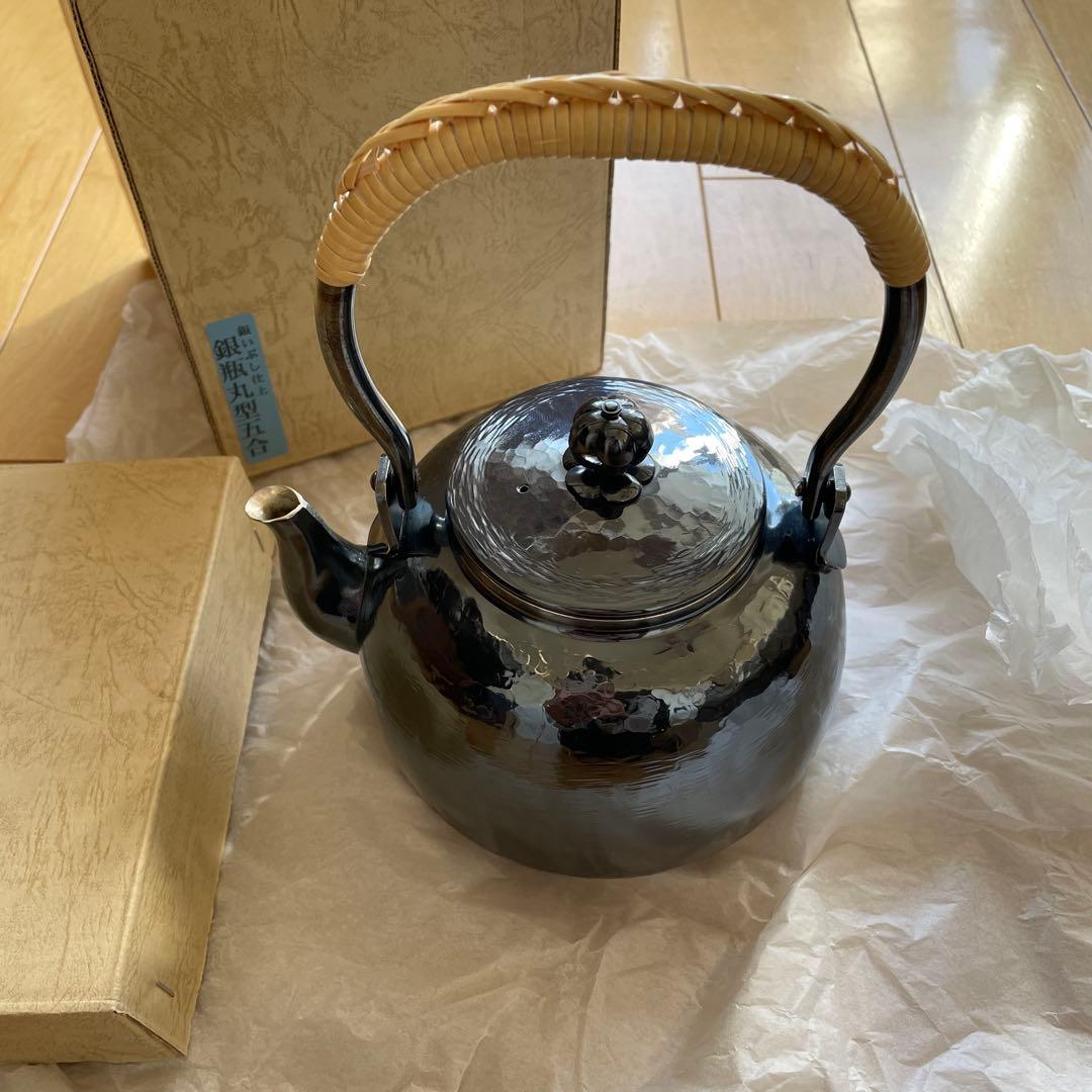 【新品未使用】茶道具　銀瓶 元箱付き