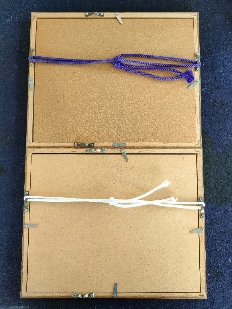 ●インド手描き 細密画 象と馬セット 額装／伝統ラージャスターン画