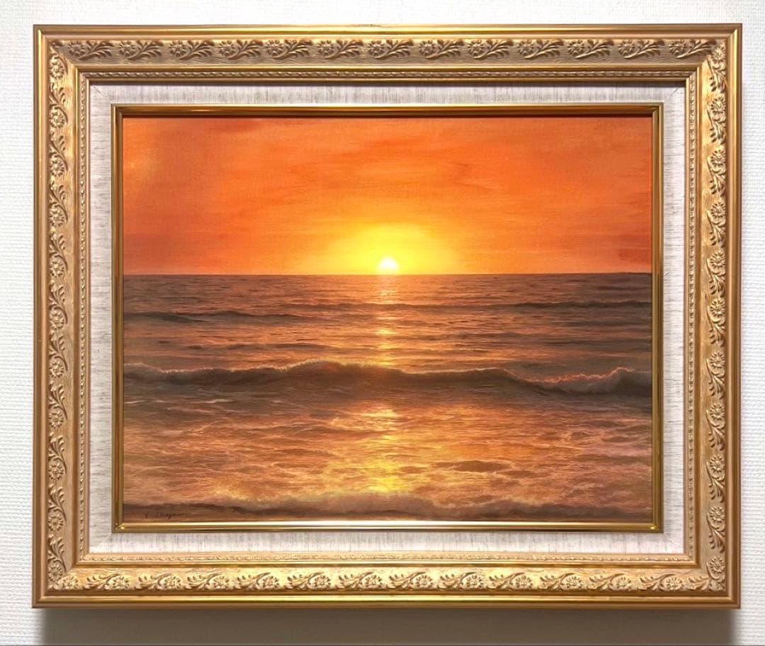 (F6号) 池上豊【光の誕生】表サイン有/裏共シール有/真作/油彩