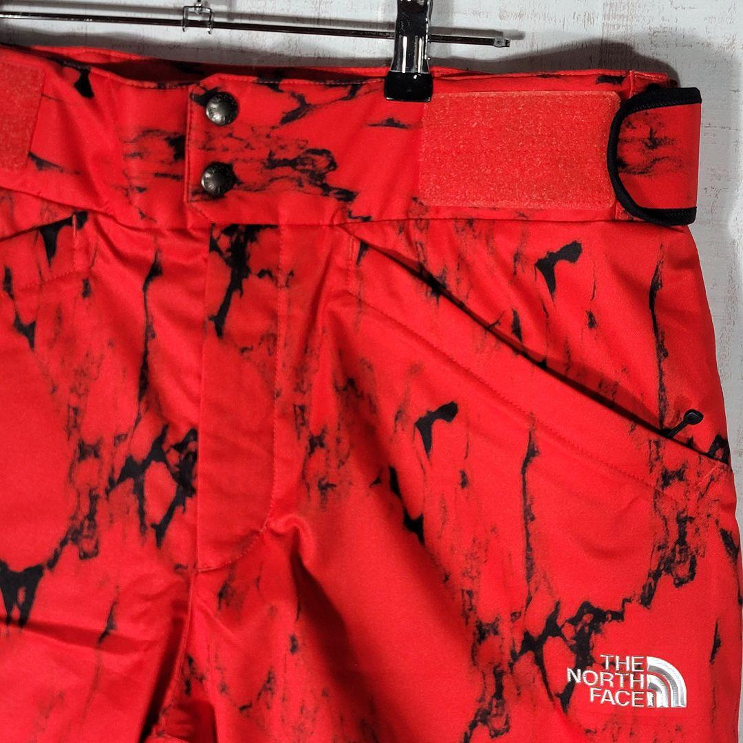 新品未使用✨️ノースフェイス スノーパンツ スキーパンツ ウエストゴム 赤黒 L