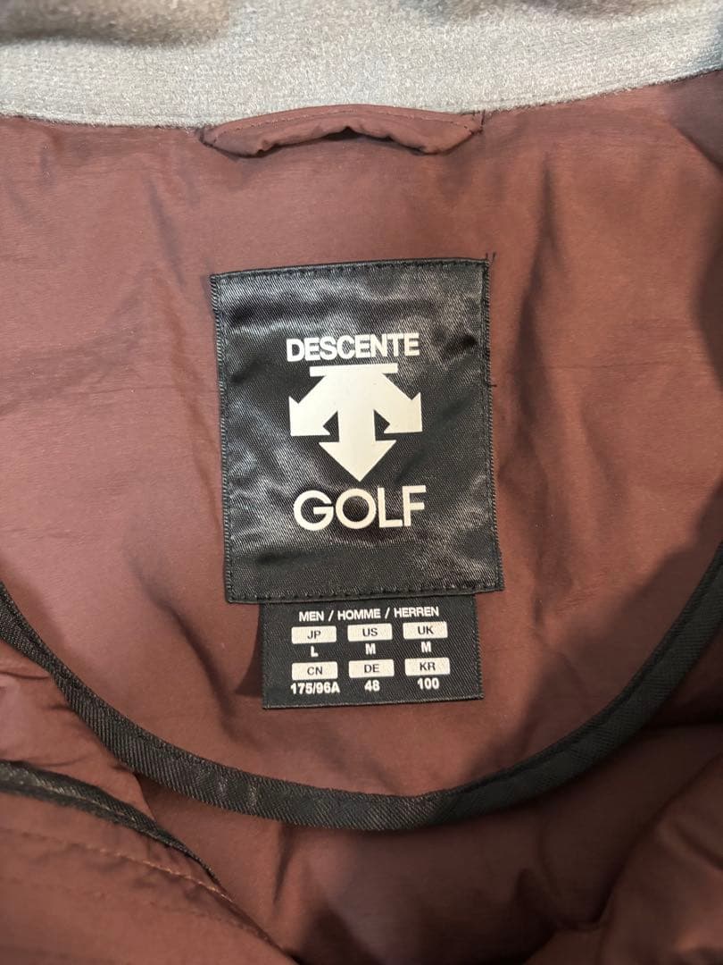 極美品！セットアップ！デサントゴルフ ダウン L ブラウン グレー 防寒 冬