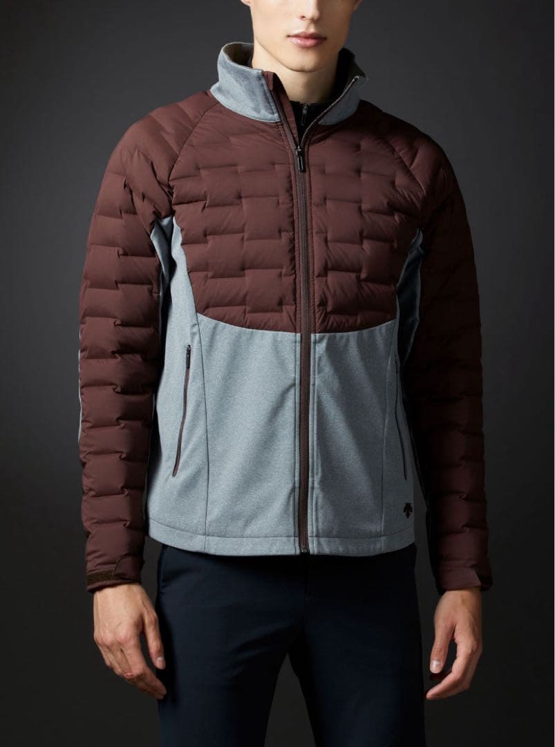 極美品！セットアップ！デサントゴルフ ダウン L ブラウン グレー 防寒 冬