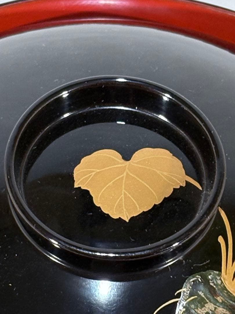 輪島塗　天然木　わさび蒔絵 煮物椀 五客　美品　茶道　懐石　送料込