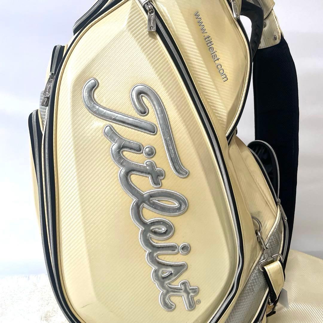 【格安出品】タイトリスト カート型 大型 キャディバッグ ベージュ フード付き