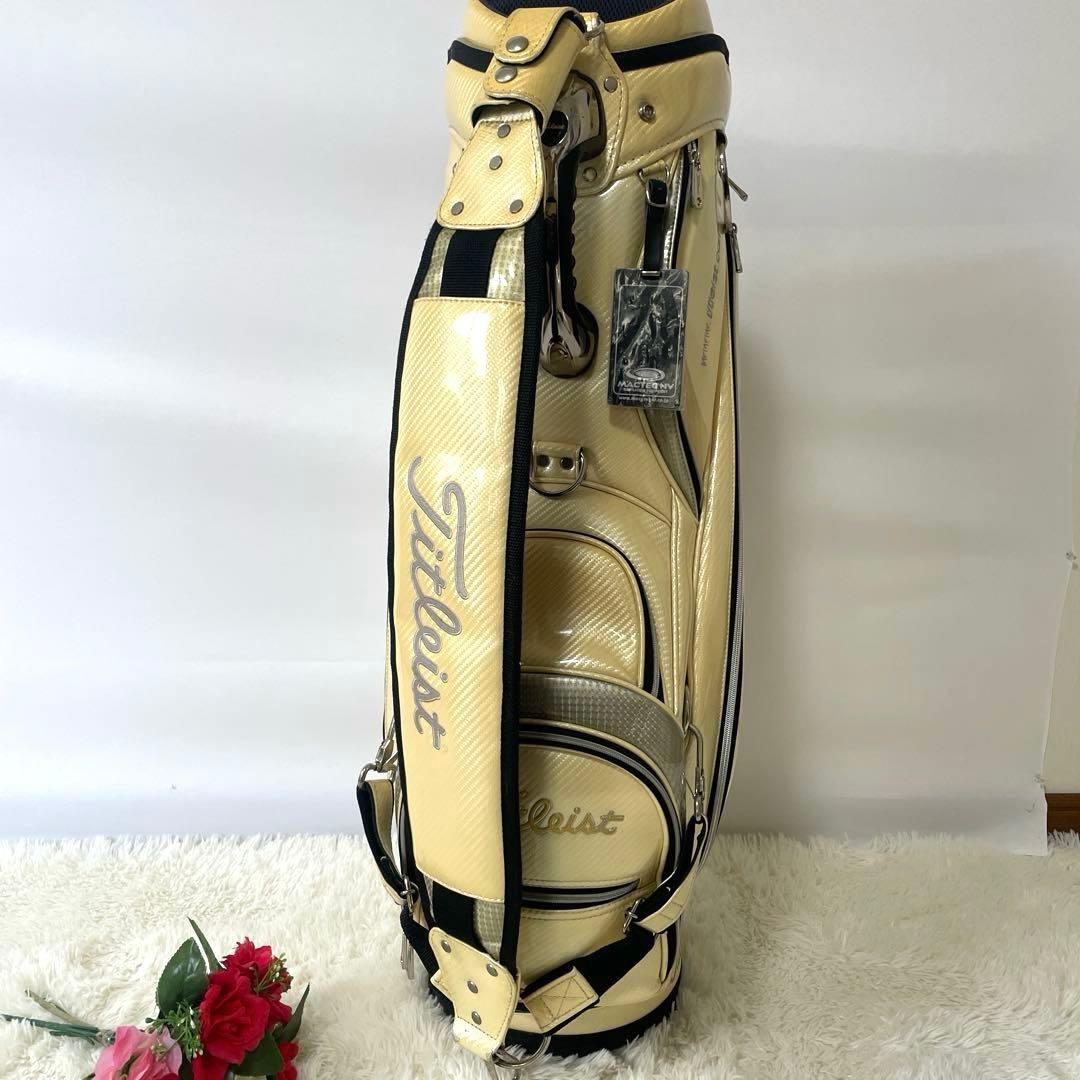 【格安出品】タイトリスト カート型 大型 キャディバッグ ベージュ フード付き