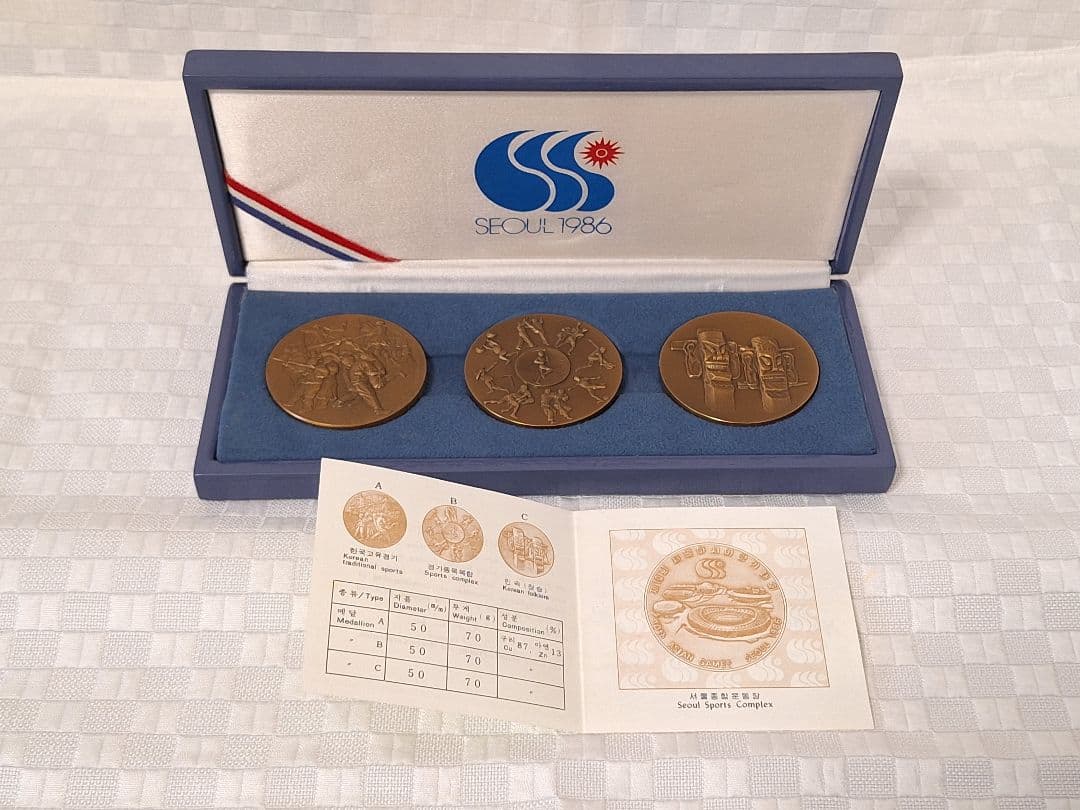 ソウル五輪 記念メダル 3枚セット 第10回 1986年 アジア大会 証明書付き