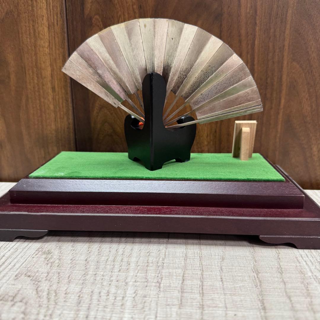 純銀 扇 5号(松竹梅) 純銀製 扇子 置物 武比古作 銀細工 インテリア