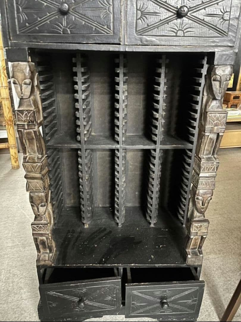 ★アンティーク バリ風家具 CD収納 ヴィンテージ アジアン インドネシア