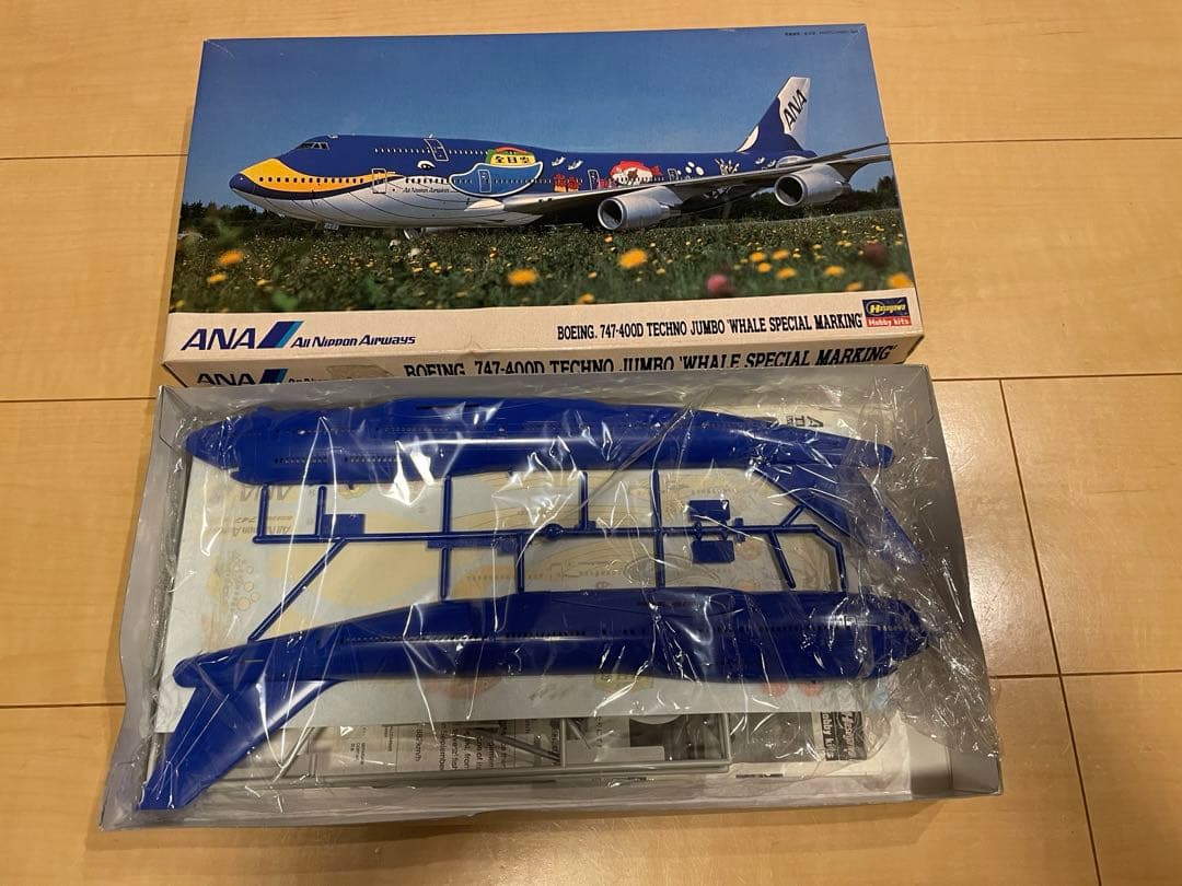 ハセガワ ANA B747-400D マリンジャンボプラモデル