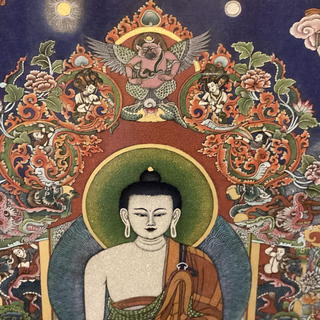 一点物大日如来　ガラス製仏画　　　チベット風の仏画　　　重さ　　5.3kg