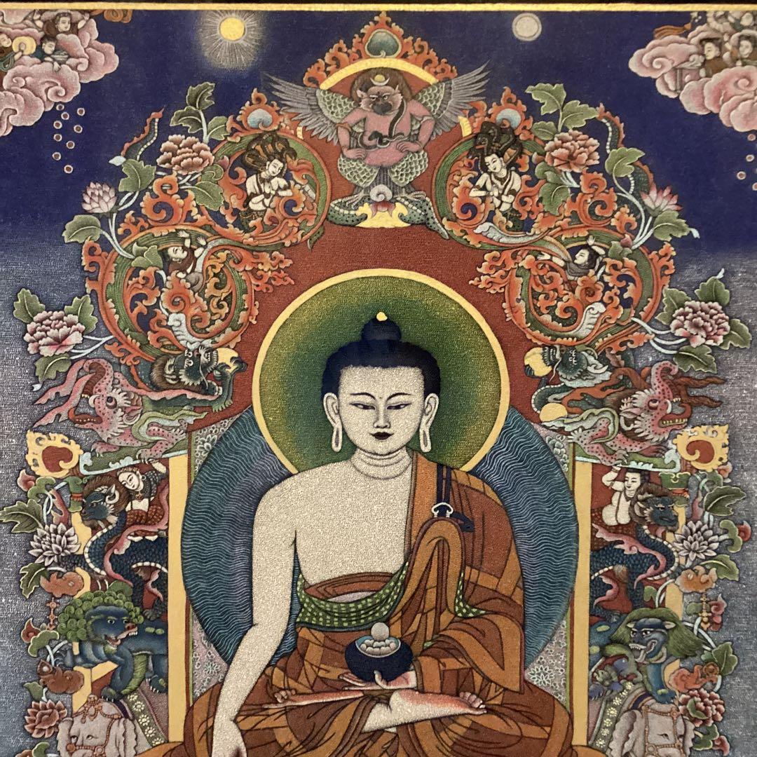 一点物大日如来　ガラス製仏画　　　チベット風の仏画　　　重さ　　5.3kg