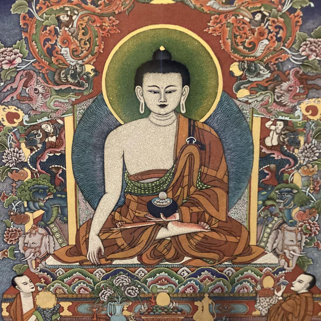 一点物大日如来　ガラス製仏画　　　チベット風の仏画　　　重さ　　5.3kg