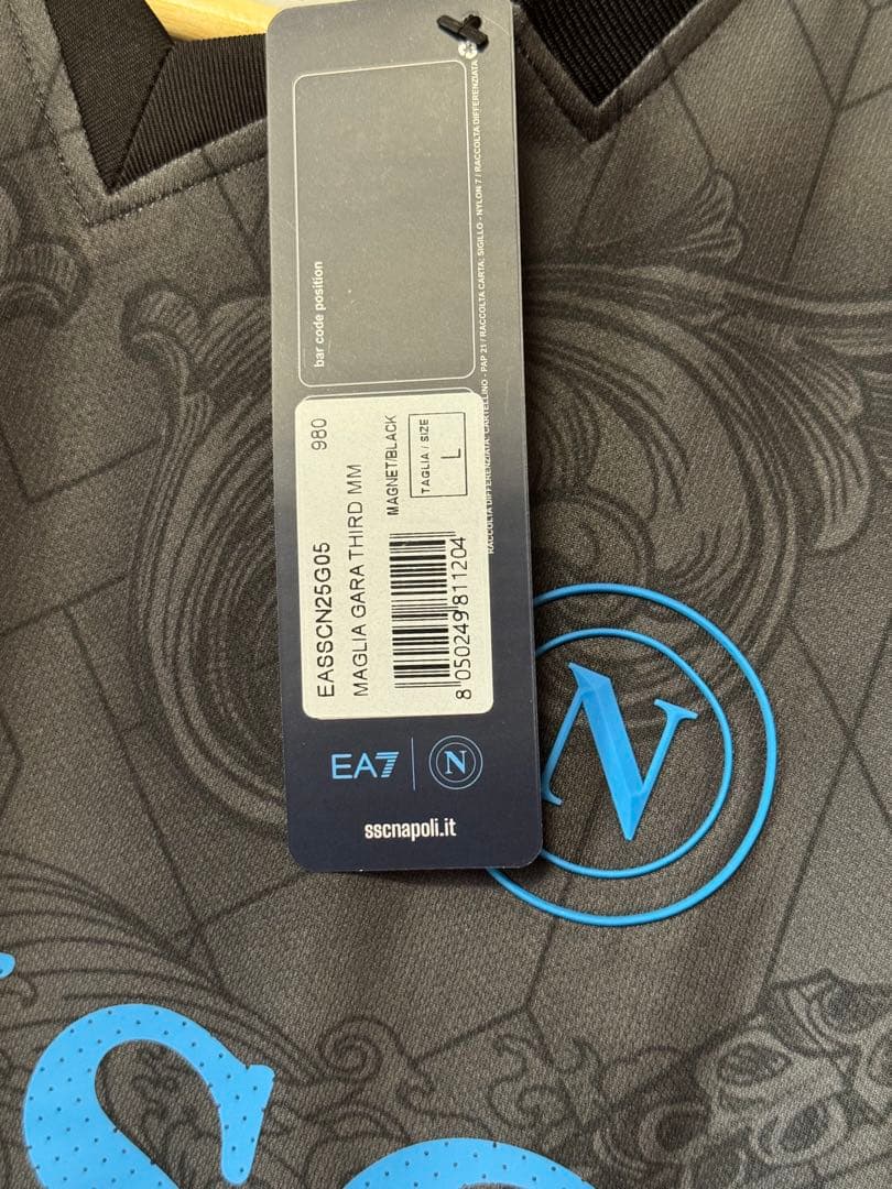 新品タグ付き 正規品 24/25 ナポリ EA7 3rd ユニフォームLサイズ