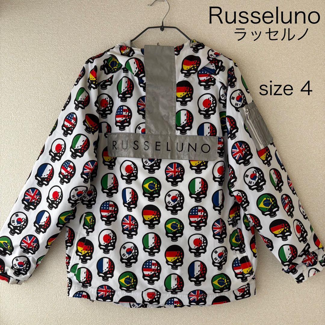 ラッセルノ 国旗スカル 総柄ブルゾン RS-62131 メンズ4 希少デザイン