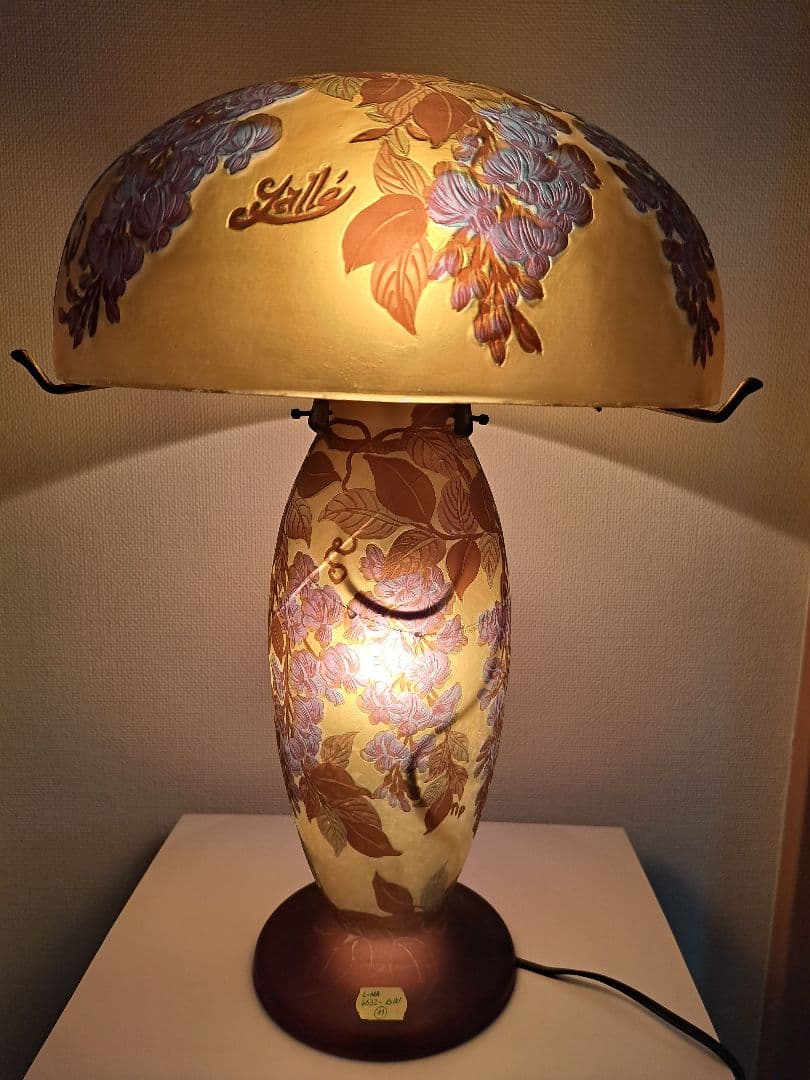 エミールガレ アールヌーボー ランプ 傘幅30㎝高さ43㎝ 難有