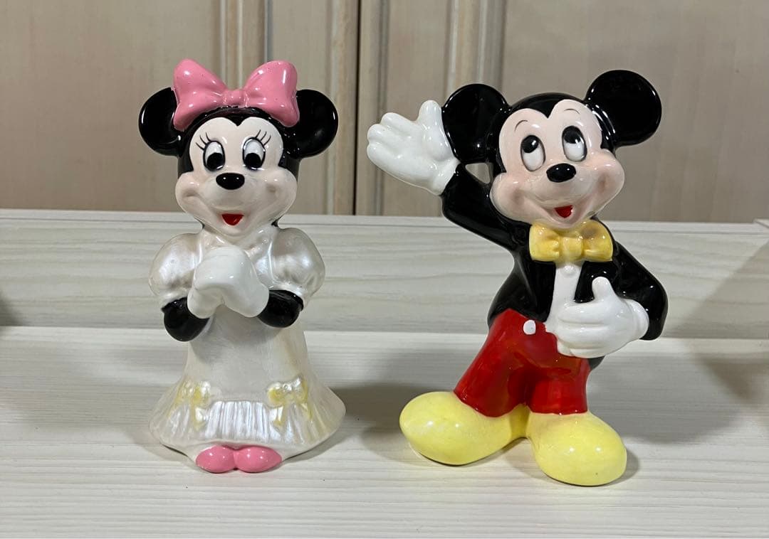 ディズニー　陶器　フィギュア　ミッキーマウス　シンデレラ　バンビ　レトロ　レア