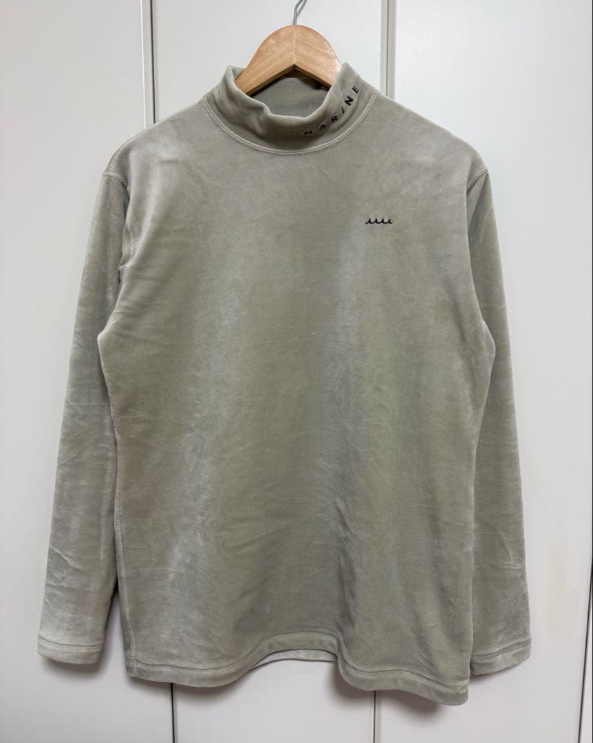 モックネックシャツ 裏起毛 ベージュ 5