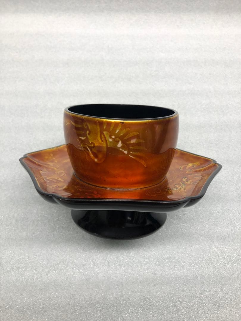 輪島塗　若島量平作　時代型　天目台　共箱